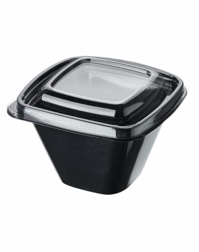 375CC MF131 SİYAH SALATA KAP - KAPAK